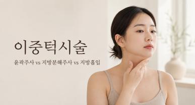 이중턱시술, 윤곽주사 vs 지방분해주사 vs 지방흡입 효과 차이
